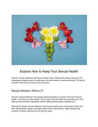 Explore How to Keep Your Sexual Health