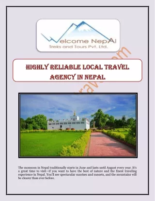 Highly Reliable Local Travel Agency in Nepal