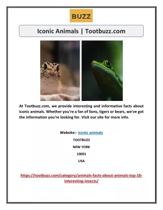 Iconic Animals | Tootbuzz.com