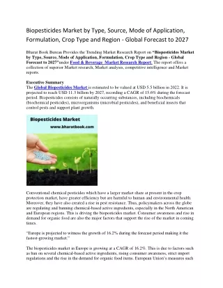 biopesticides market by type source mode