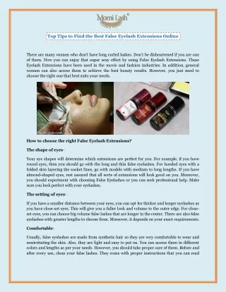 Top Tips to Find the Best False Eyelash Extensions Online