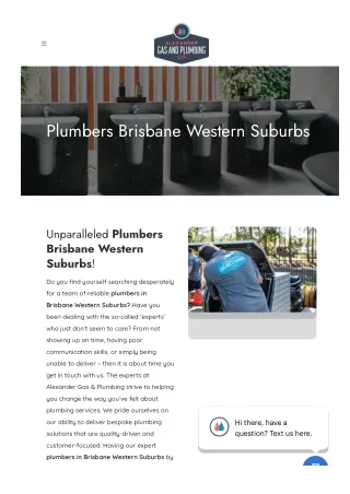 Plumbers Brisbane Western Suburbs