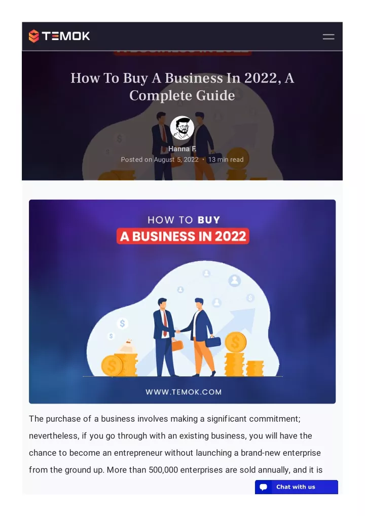 how to buy a business in 2022 a complete guide