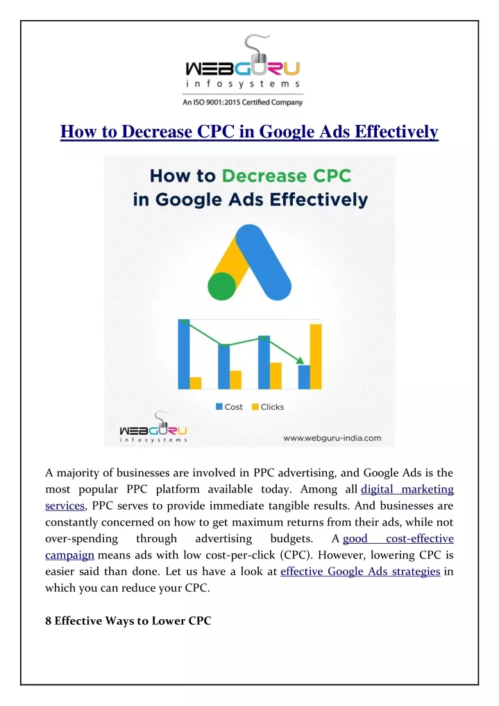 how to decrease cpc in google ads effectively