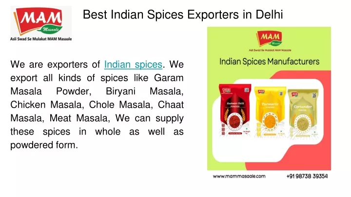 best indian spices exporters in delhi