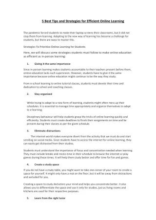 5 best tips and strategies for efficient online
