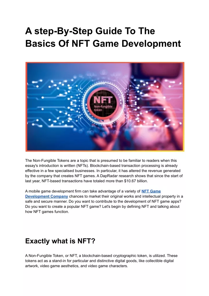 a step by step guide to the basics of nft game