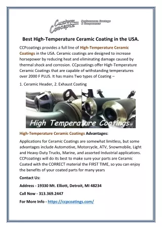 Best High-Temperature Ceramic Coating in the USA