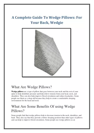 a complete guide to wedge pillows for your back