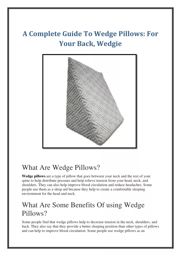 a complete guide to wedge pillows for your back