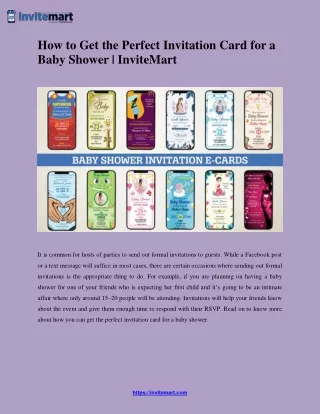 How to Get the Perfect Invitation Card for a Baby Shower  InviteMart