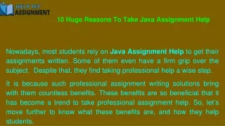 10 huge reasons to take java assignment help