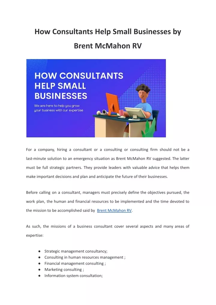 how consultants help small businesses by