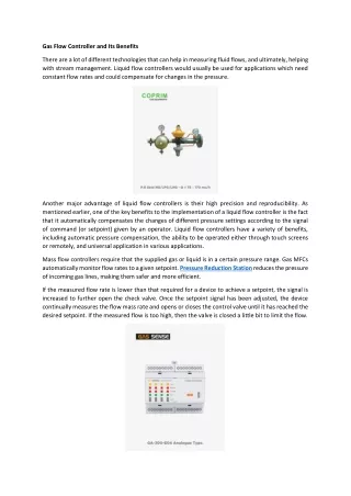 Gas Flow Controller and Its Benefits