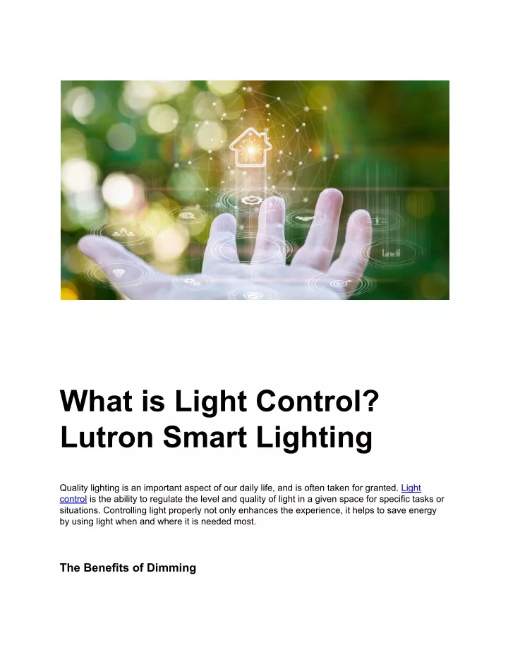 what is light control lutron smart lighting