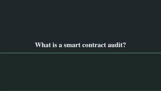 what is a smart contract audit
