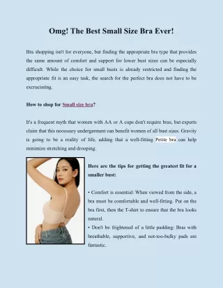 Omg! Find the Best Small Size Bra Ever at Ameris Bloomer