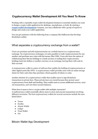cryptocurrency wallet development all you need