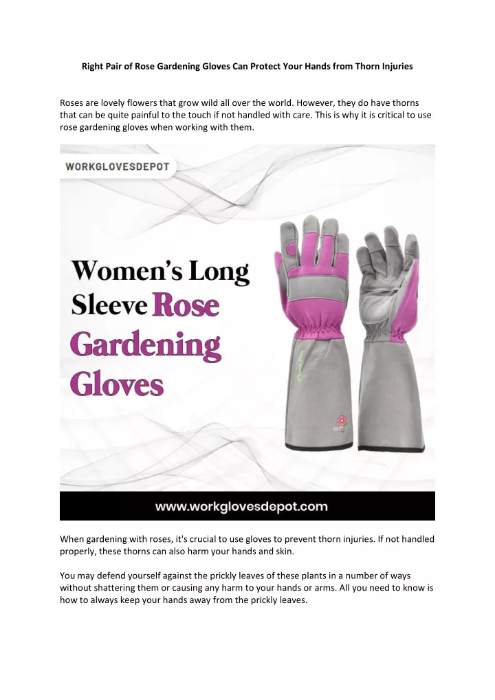 right pair of rose gardening gloves can protect