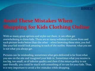 Avoid These Mistakes When Shopping for Kids Clothing Online
