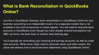 What is Bank Reconciliation in QuickBooks Online_PPT