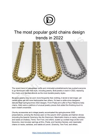The most popular gold chains design trends in 2022