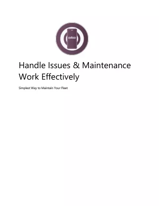 Handle Issues & Maintenance Work Effectively