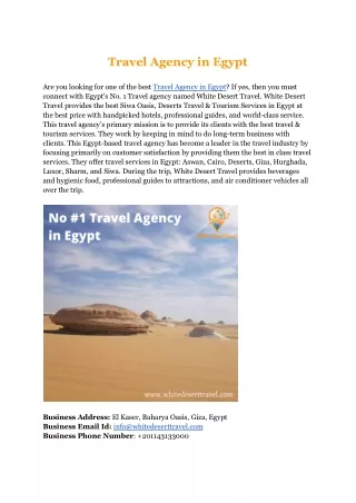 Travel Agency in Egypt - White Desert Travel