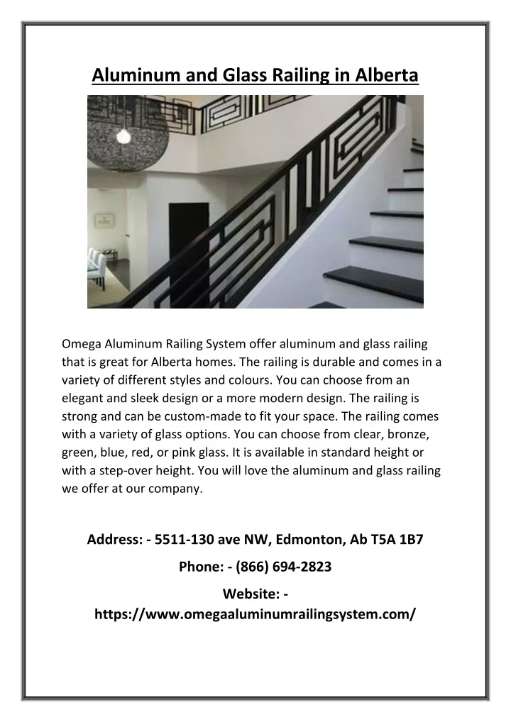 aluminum and glass railing in alberta