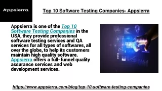top 10 software testing companies appsierra