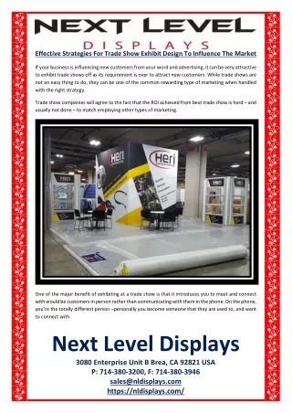 Effective Strategies For Trade Show Exhibit Design To Influence The Market