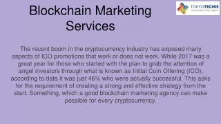 Blockchain Marketing Services | Blockchain Marketing Company
