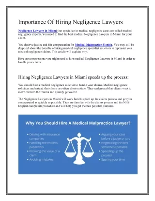 Importance Of Hiring Negligence Lawyers