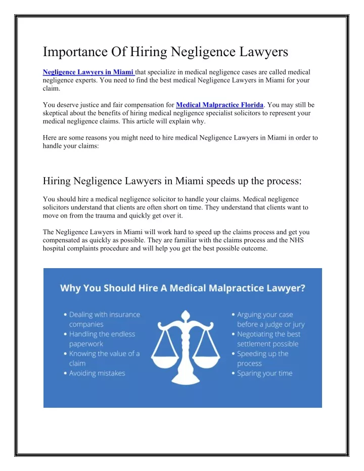 importance of hiring negligence lawyers