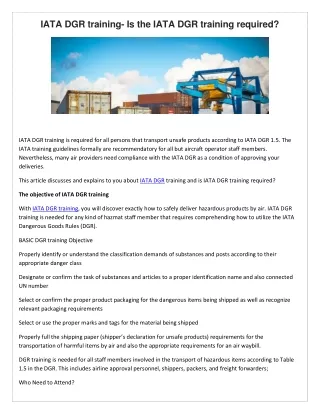 iata dgr training is the iata dgr training