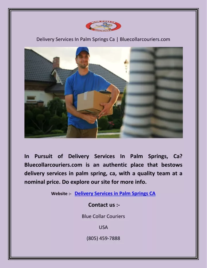 delivery services in palm springs