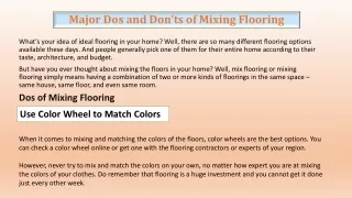major dos and don ts of mixing flooring