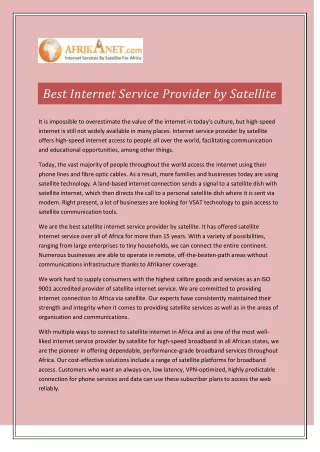 best internet service provider by satellite