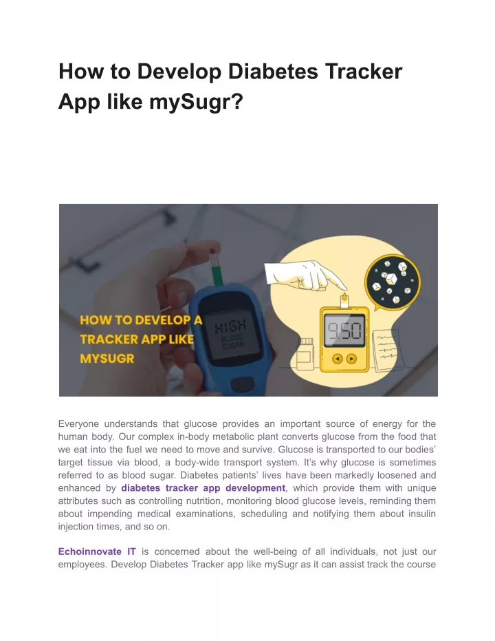 how to develop diabetes tracker app like mysugr