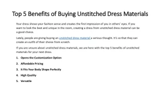 Unstitched Dress Material