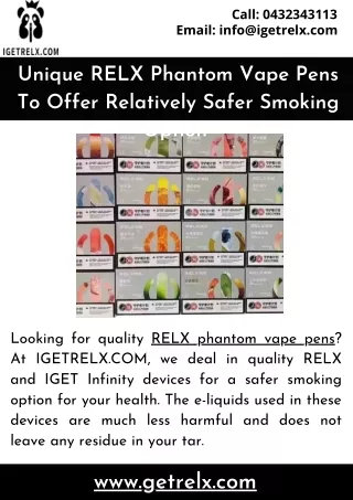 Unique RELX Phantom Vape Pens To Offer Relatively Safer Smoking Option