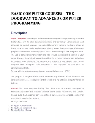 basic computer courses the doorway to advanced