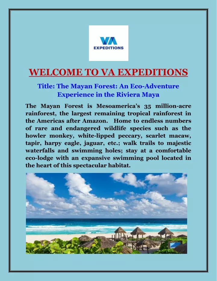 welcome to va expeditions