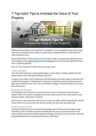 7 Top-notch Tips to Increase the Value of Your Property