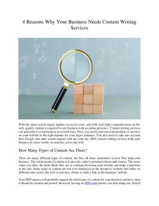 4 reasons why your business needs content writing