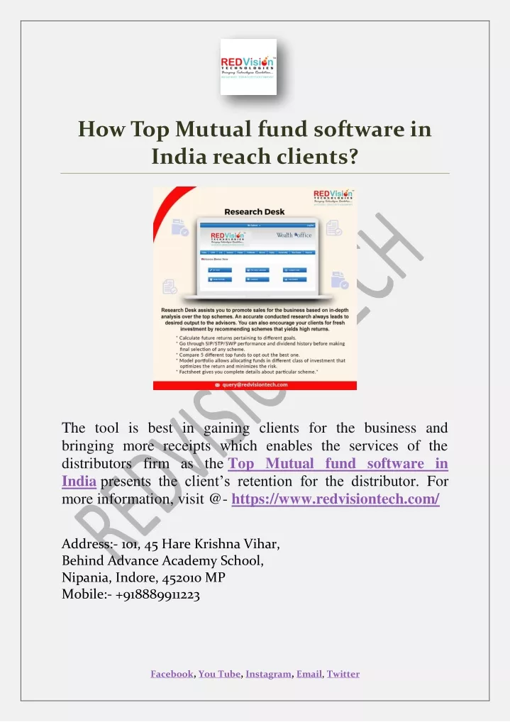 how top mutual fund software in india reach