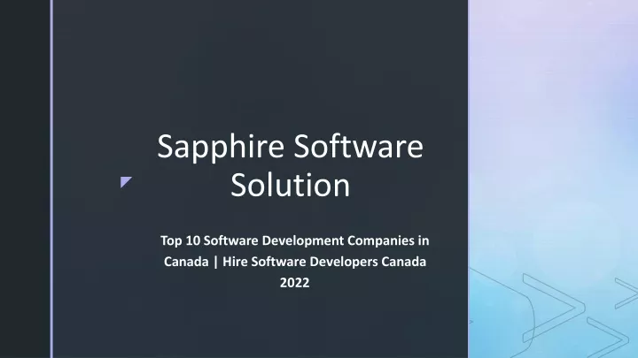 sapphire software solution