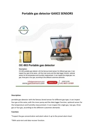 portable gas detector gaxce sensors