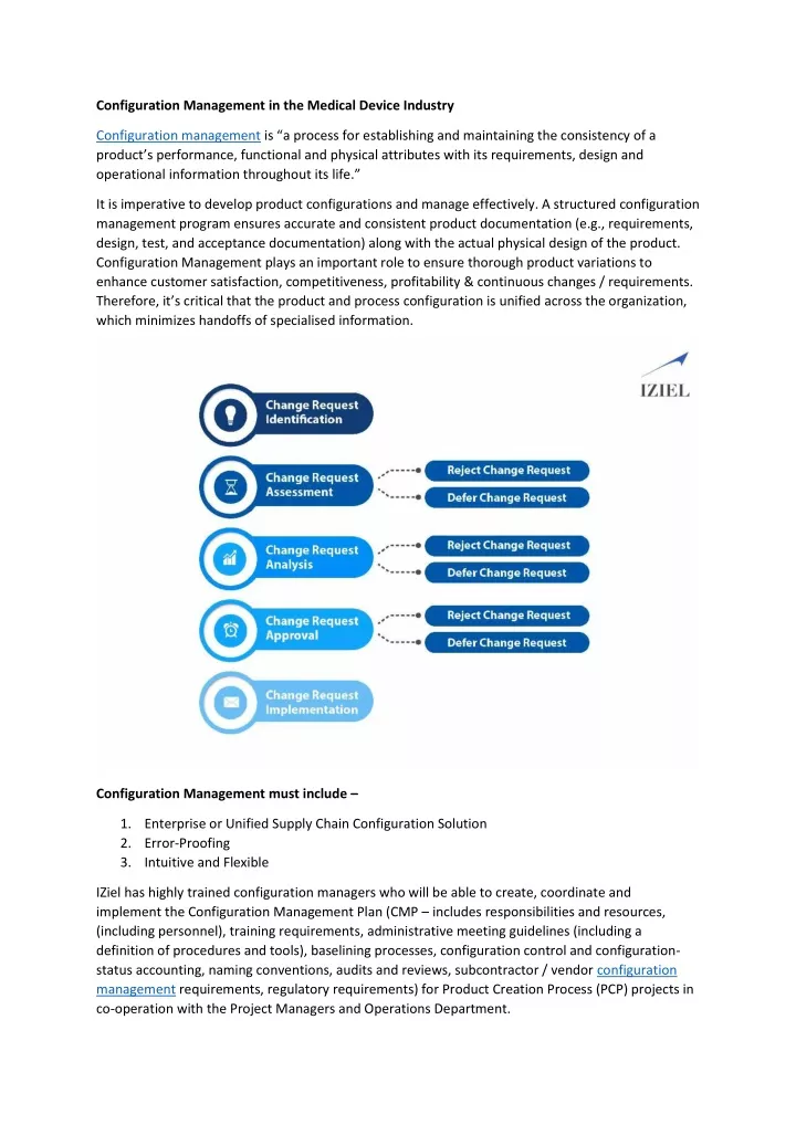 configuration management in the medical device