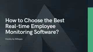 Real-time Employee Monitoring Software